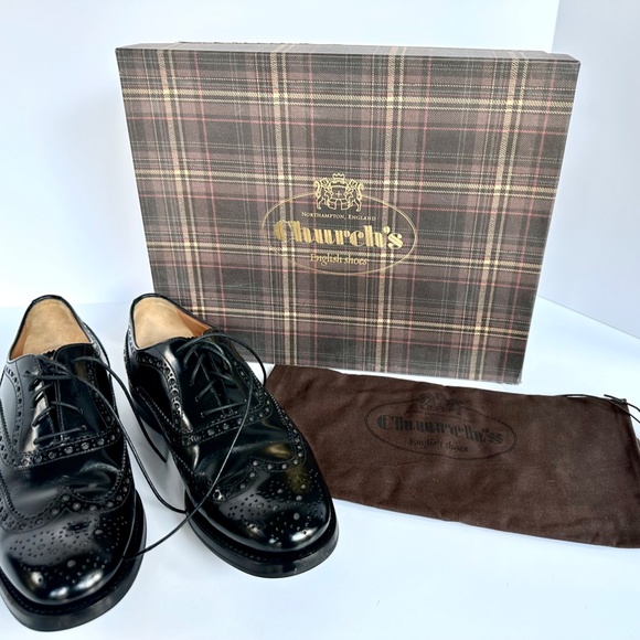 Church's Burwood Wg - Polished Oxford Brogue Black - Picture 6 of 7